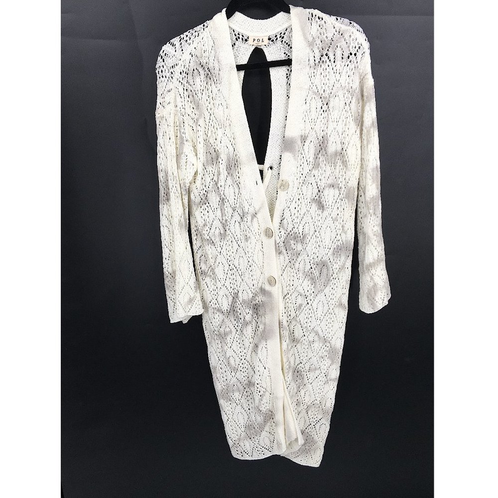 POL Ivory Open-Knit Cardigan
